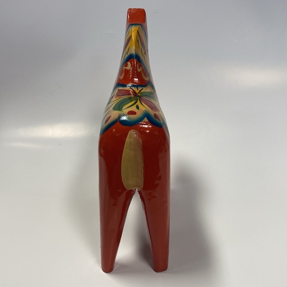 Nils Olsson Wood Dala Horse Figure Folk 7" tall at the ears Sweden colorful - Picture 3 of 10